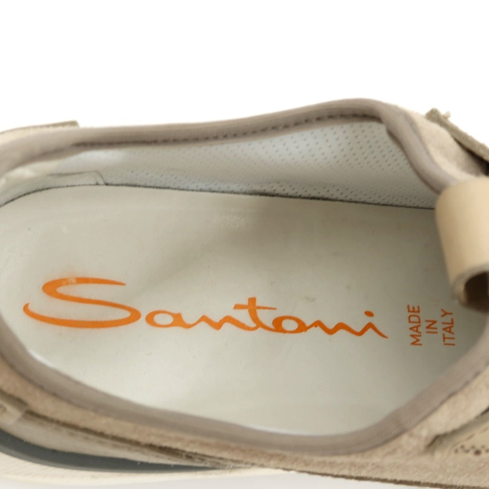 【中古】サントーニ Santoni レザー スニーカー グレージュ【サイズ5 1/2】【 状態ランクB 】【 メンズ 】