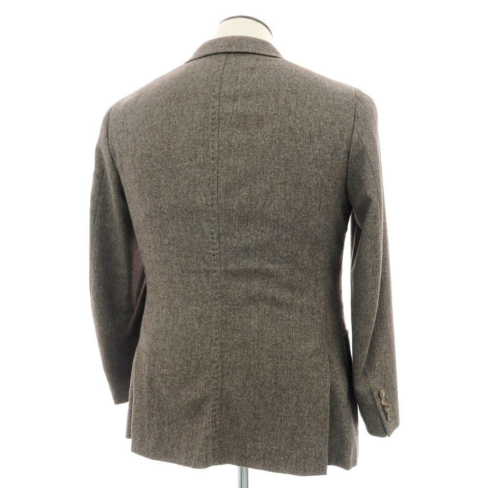 【中古】イザイア ISAIA ウールコットンカシミヤ 2B テーラードジャケット グレイッシュブラウン【 50 】【 状態ランクB 】【 メンズ 】