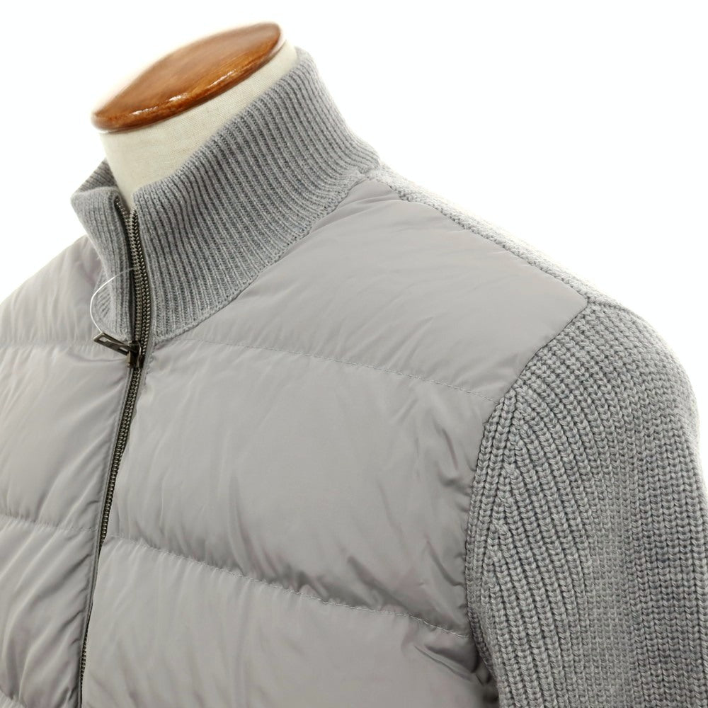 【中古】ヘルノ Herno ニット ダブルジップ ダウンジャケット グレー【 48 】【 状態ランクB 】【 メンズ 】