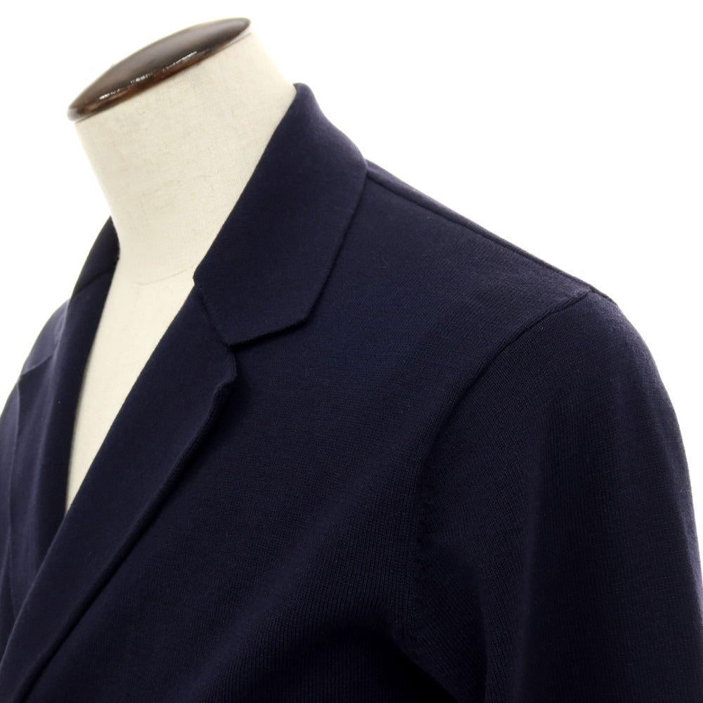 【中古】ヒルトン HILTON コットンポリエステルジャージー ダブル ニットジャケット ネイビー【サイズL】【 状態ランクB 】【 メンズ 】