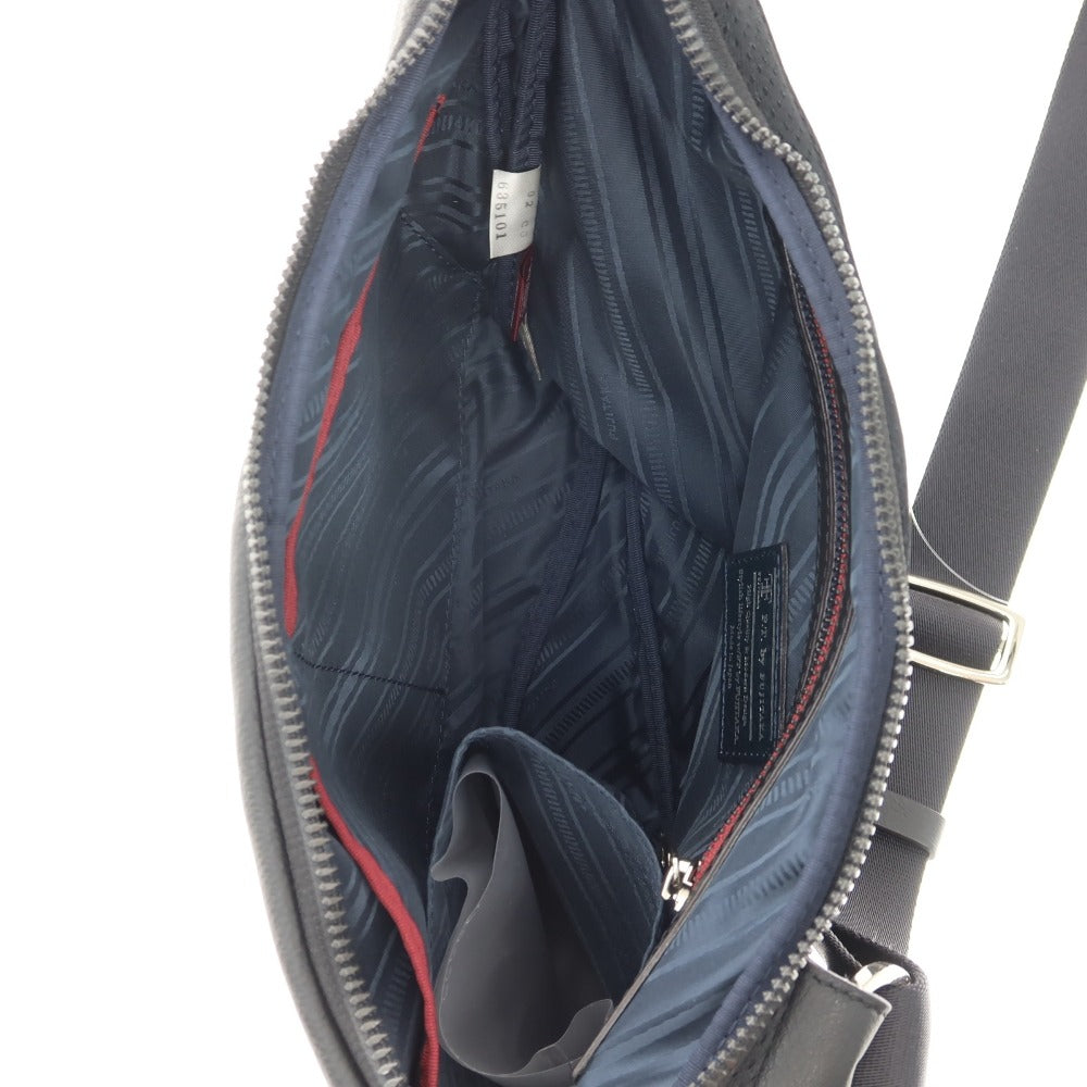 【中古】フジタカ FUJITAKA レザー ショルダーバッグ ブラックxレッド【 状態ランクA 】【 メンズ 】