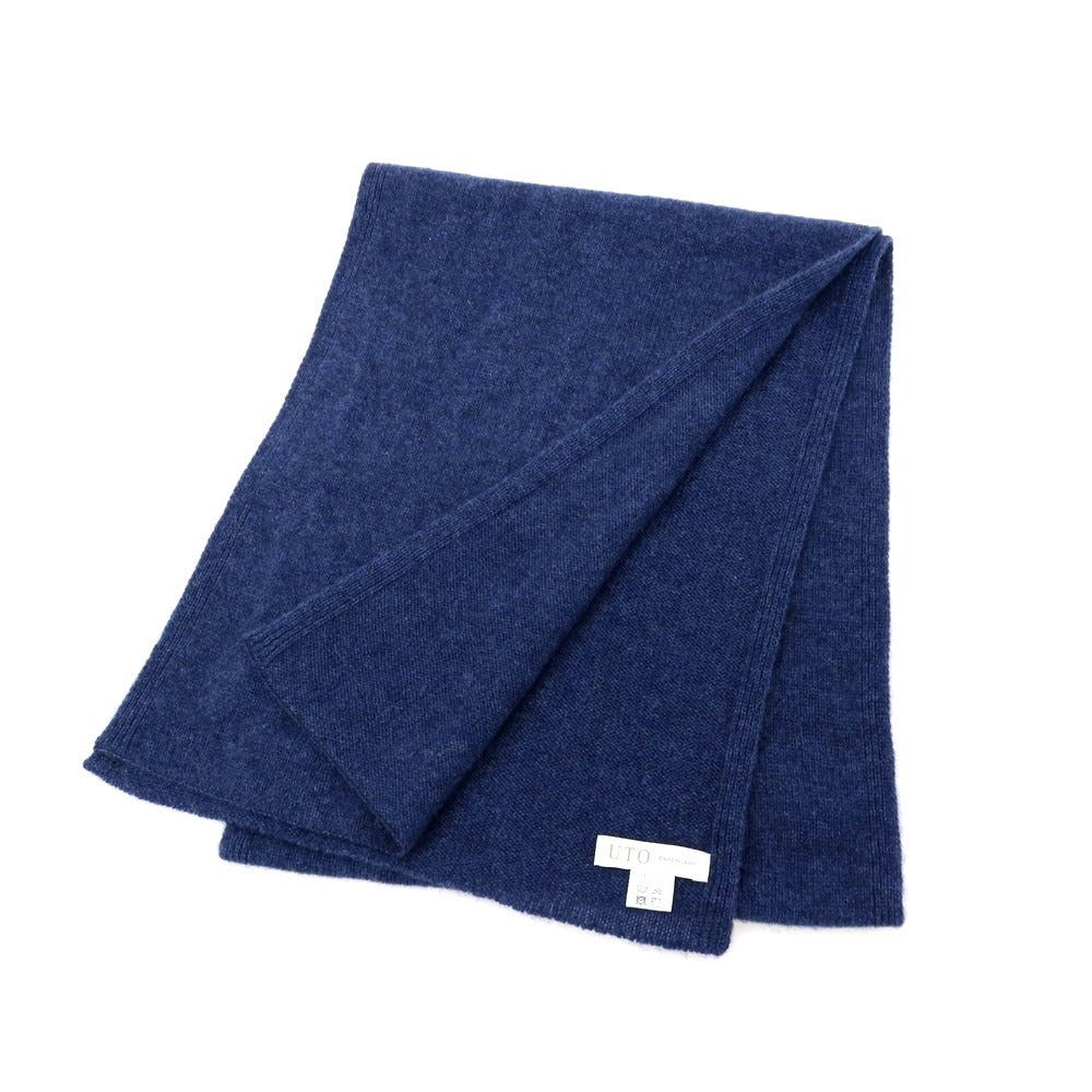 【中古】ユーティーオー UTO カシミヤ ニットマフラー ネイビーブルー【 状態ランクB 】【 メンズ 】
