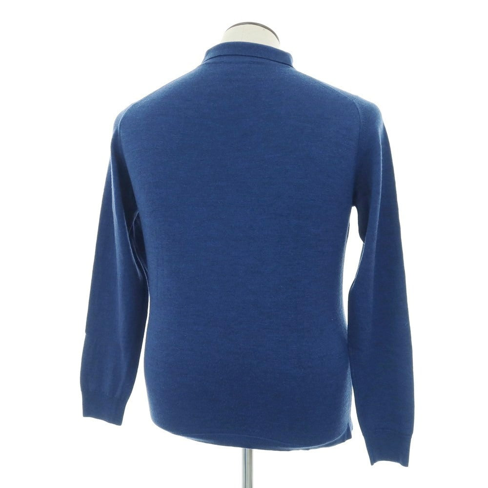 【中古】ジョンスメドレー JOHN SMEDLEY BEAUTY&YOUTH別注 ウール 長袖 ポロニット ブルー【 L 】【 状態ランクA 】【 メンズ 】
