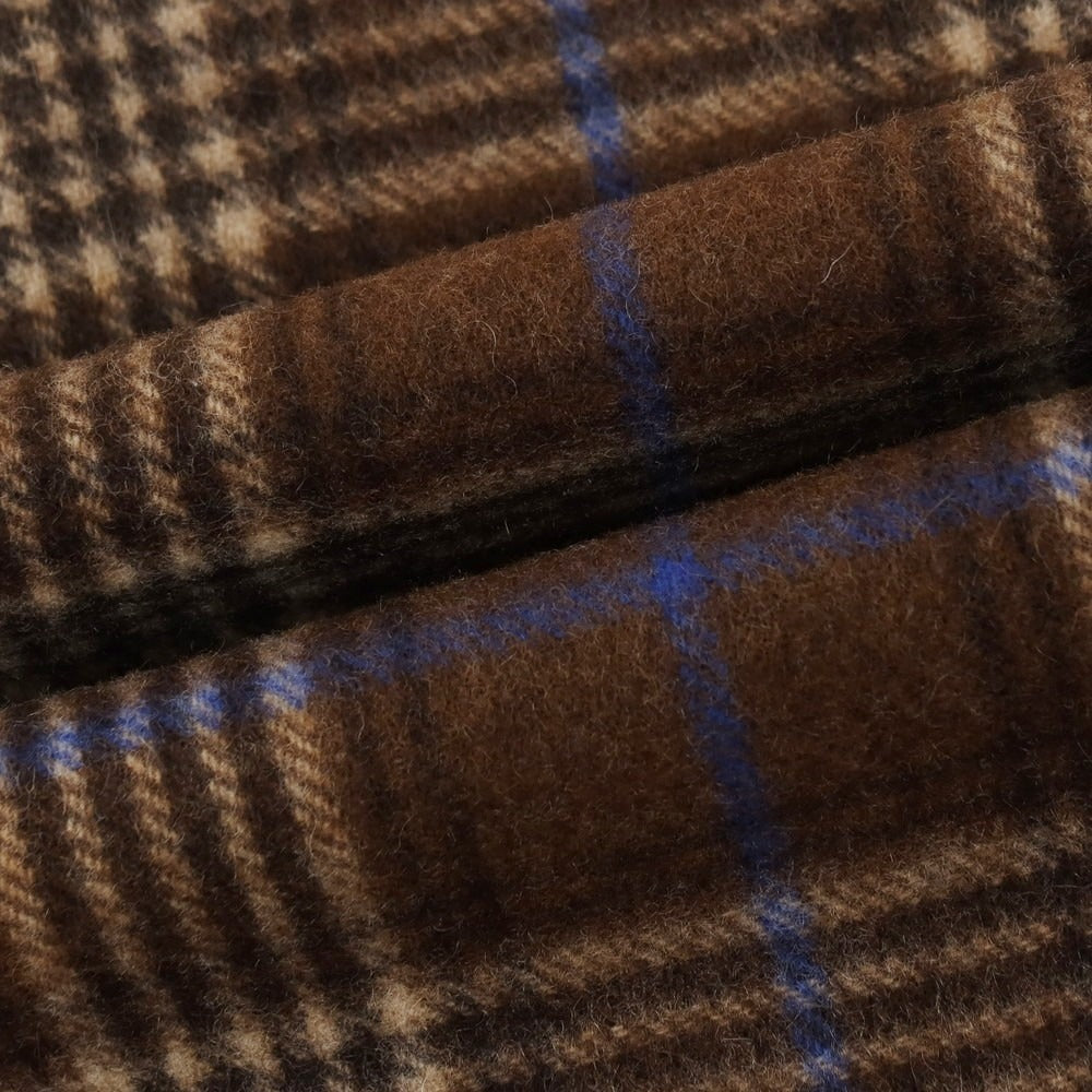 【中古】ジョシュアエリス Joshua Ellis カシミヤ チェック マフラー ブラウンxブルー【 状態ランクB 】【 メンズ 】