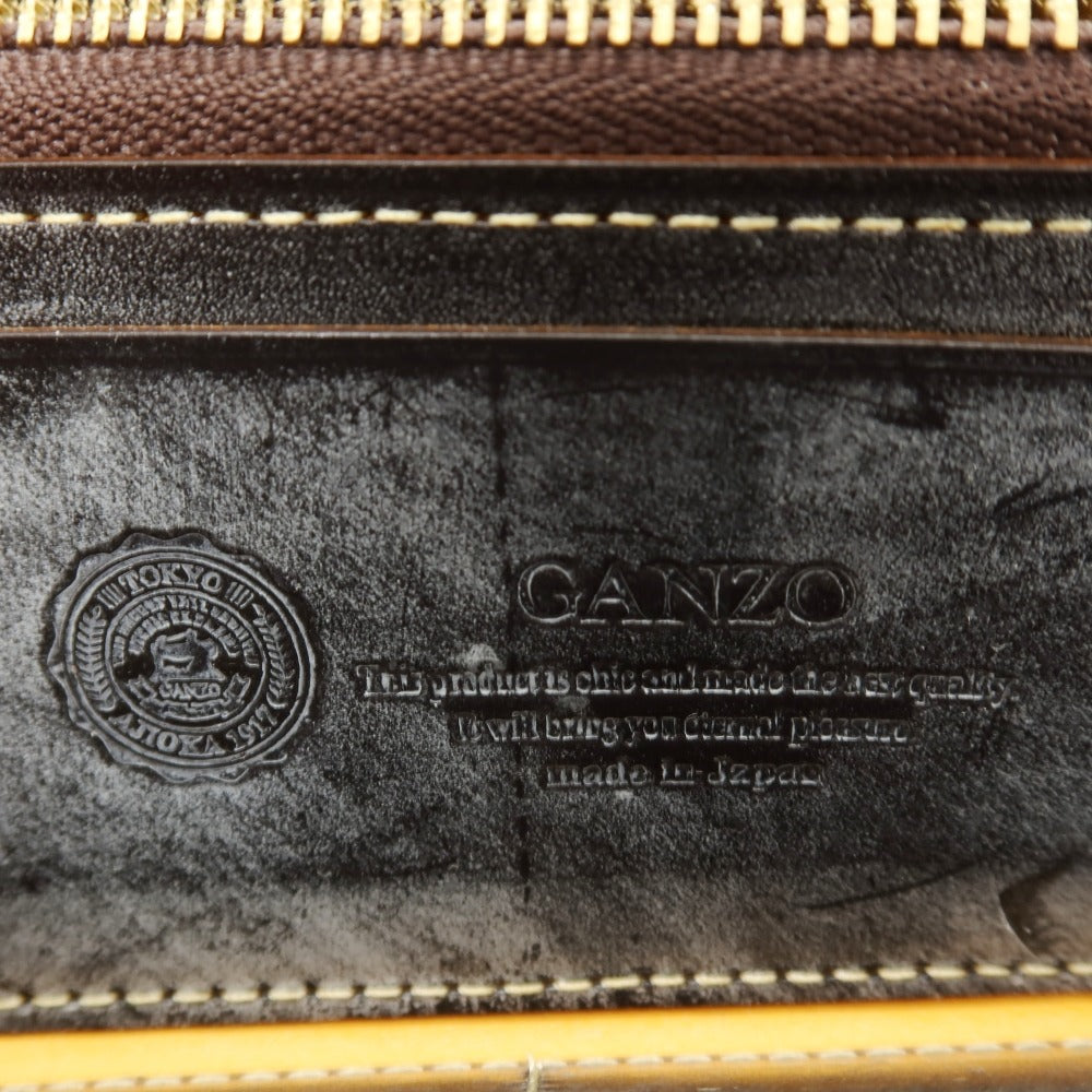 【中古】ガンゾ GANZO ブライドルレザー 長財布 ダークブラウン【 状態ランクB 】【 メンズ 】