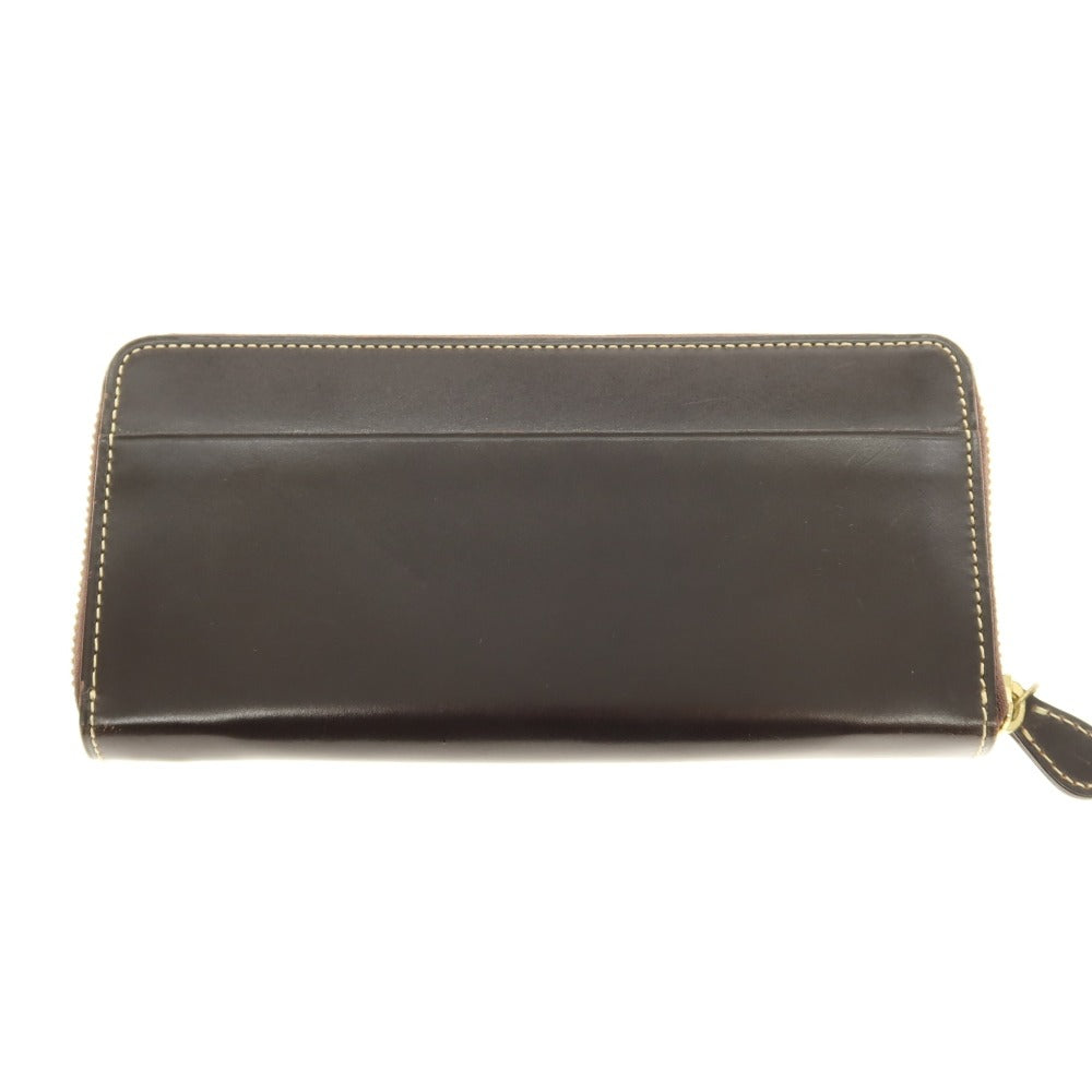 【中古】ガンゾ GANZO ブライドルレザー 長財布 ダークブラウン【 状態ランクB 】【 メンズ 】