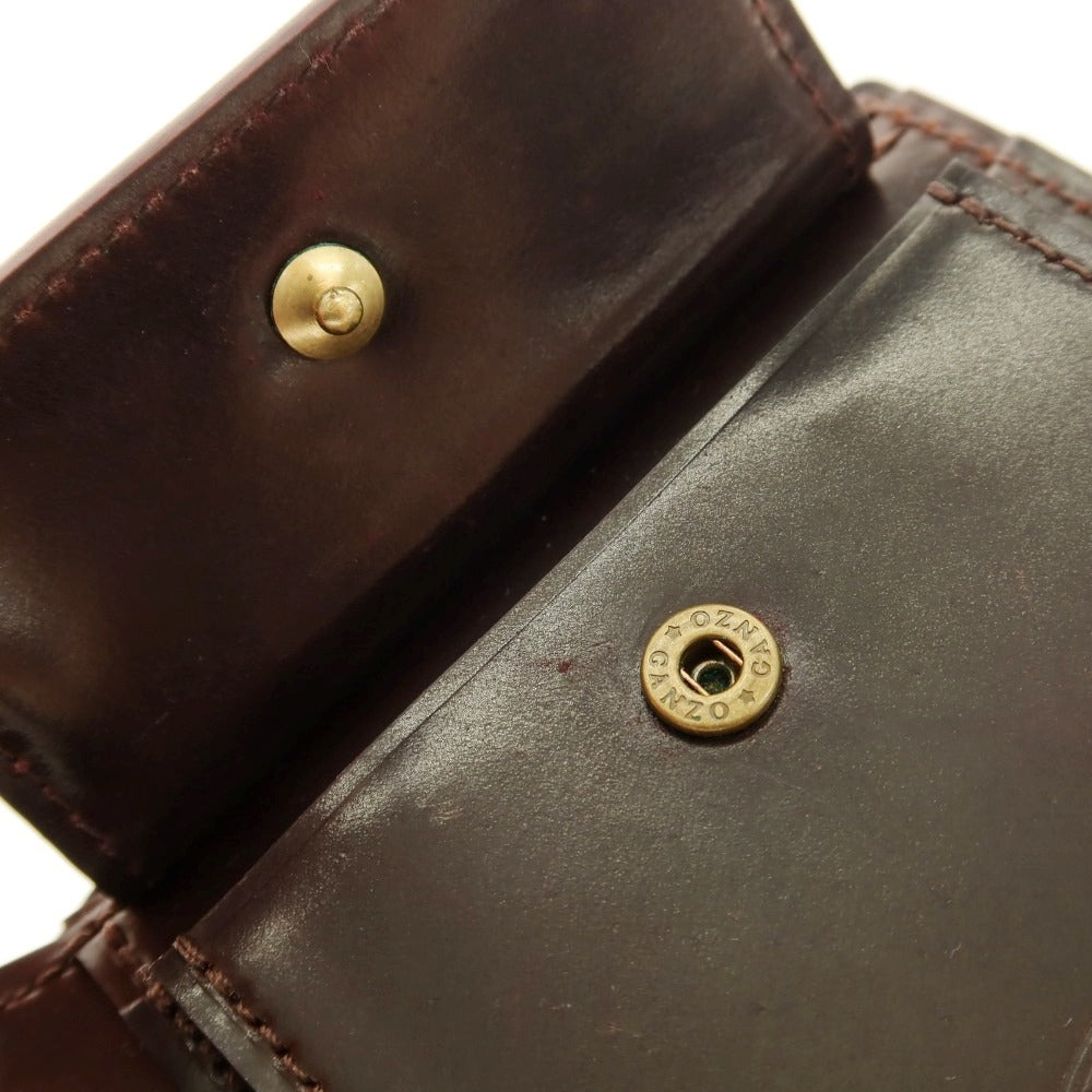 【中古】ガンゾ GANZO シェルコードバン 二つ折り財布 バーガンディ【 状態ランクA 】【 メンズ 】