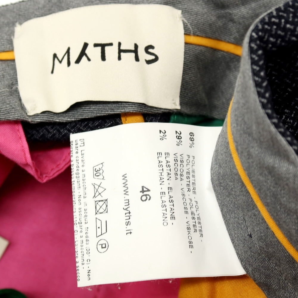 【中古】ミース MYTHS COLORED CHAIN ストレッチ ポリエステルレーヨン カジュアルスラックスパンツ ネイビー【 46 】【 状態ランクB 】【 メンズ 】
