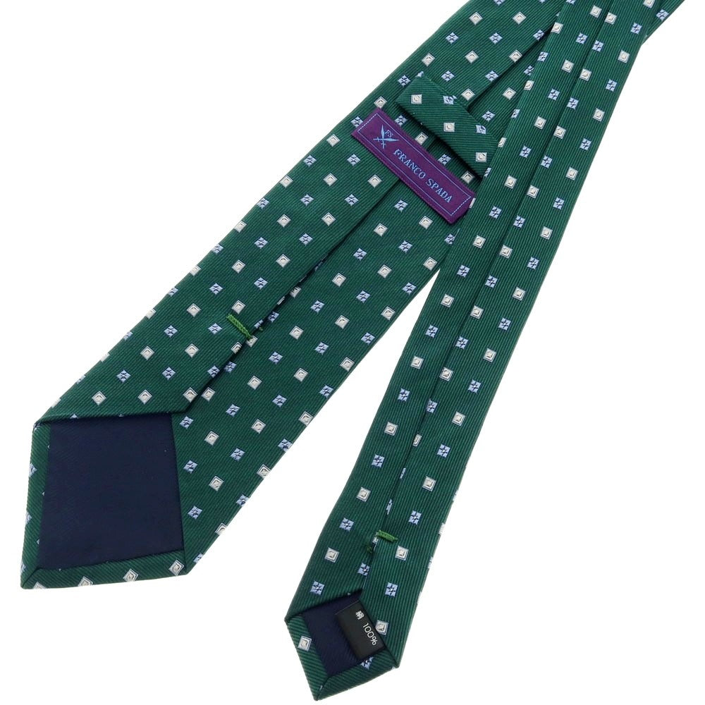【中古】フランコ スパダ Franco Spada シルク 小紋柄ネクタイ グリーン【 状態ランクB 】【 メンズ 】