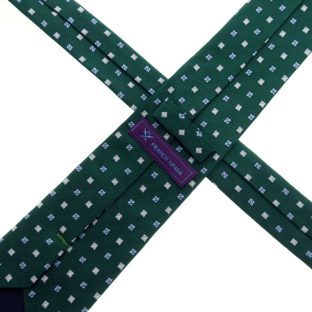 【中古】フランコ スパダ Franco Spada シルク 小紋柄ネクタイ グリーン【 状態ランクB 】【 メンズ 】