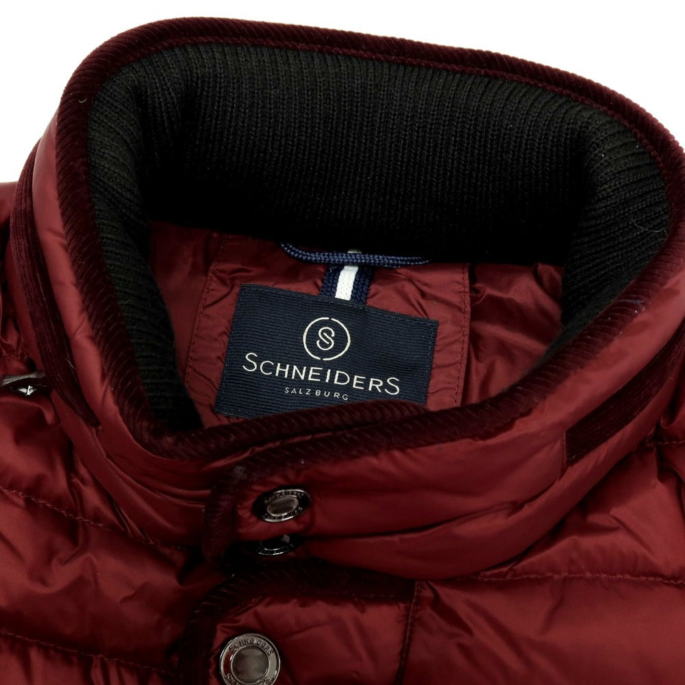 【中古】【未使用】シュナイダー SCHNEIDERS ナイロン ダウンジャケット マルーン【 50 】【 状態ランクS 】【 メンズ 】