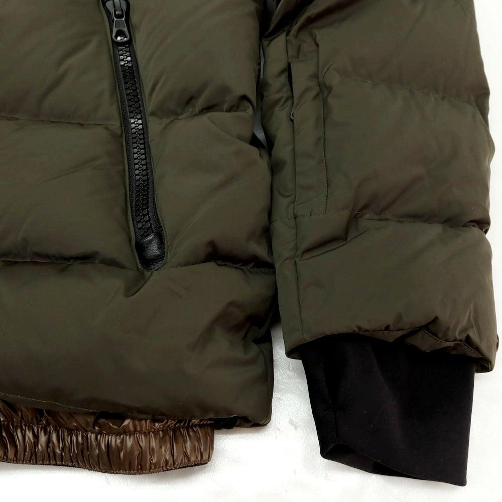 【中古】【未使用】ナノユニバース nano universe 西川ダウン製 ポリエステル ファー ダウンジャケット モスグリーンxブラック【 L 】【 状態ランクS 】【 メンズ 】