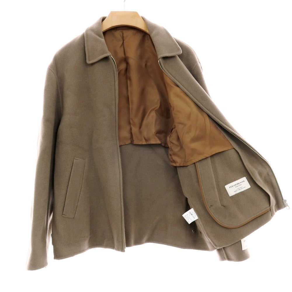 【中古】【未使用】グリーンレーベルリラクシング green label relaxing SUPER140’Sプレジャーウール&ナイロンポリエステル ジップアップブルゾン トープ【 L 】【 状態ランクS 】【 メンズ 】