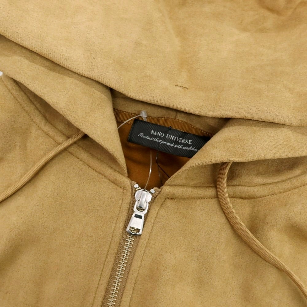 【中古】【未使用】ナノユニバース nano universe フェイク スエード ジャージー ダブルジップ パーカー ベージュ【 L 】【 状態ランクS 】【 メンズ 】