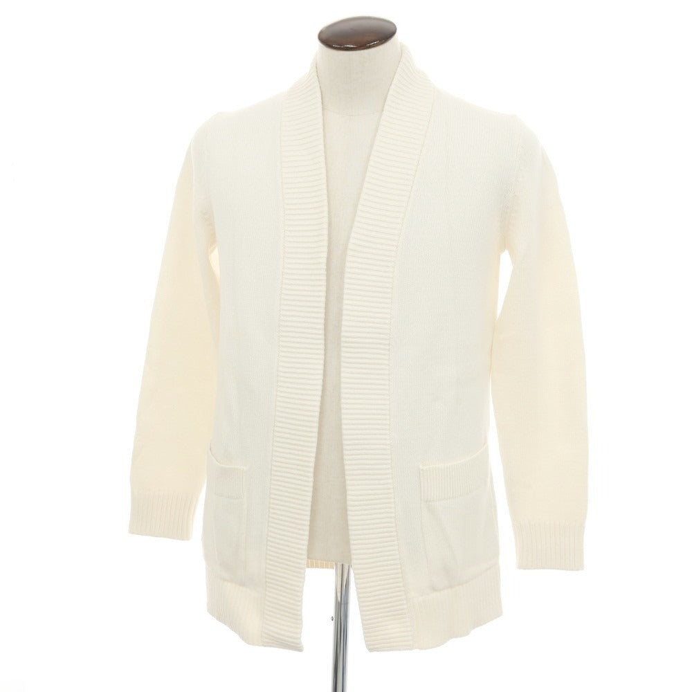 【中古】バナナリパブリック Banana Republic ミドルゲージ コットンナイロンウール ボタンレス カーディガン ホワイト【サイズL】【 状態ランクC 】【 メンズ 】