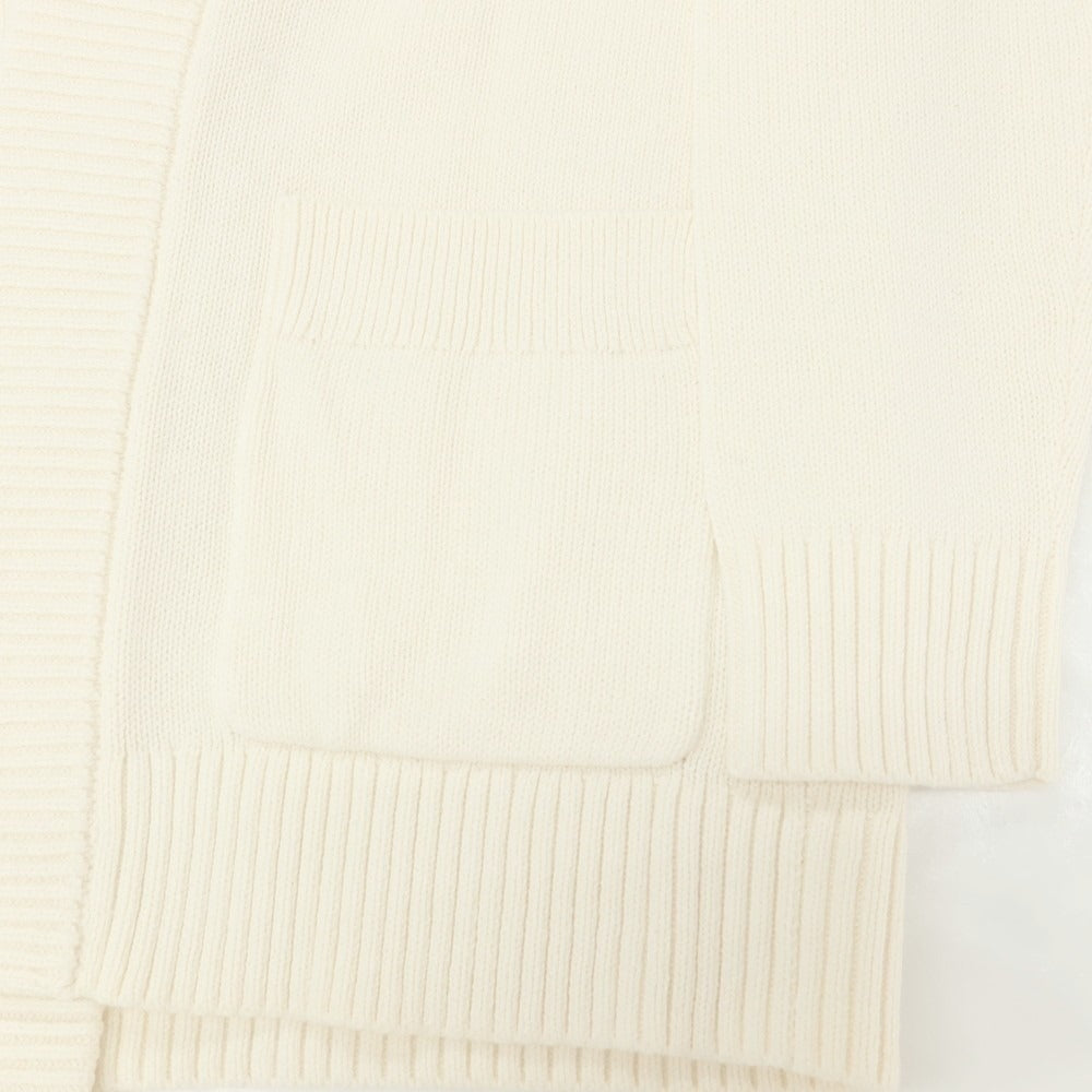 【中古】バナナリパブリック Banana Republic ミドルゲージ コットンナイロンウール ボタンレス カーディガン ホワイト【サイズL】【 状態ランクC 】【 メンズ 】