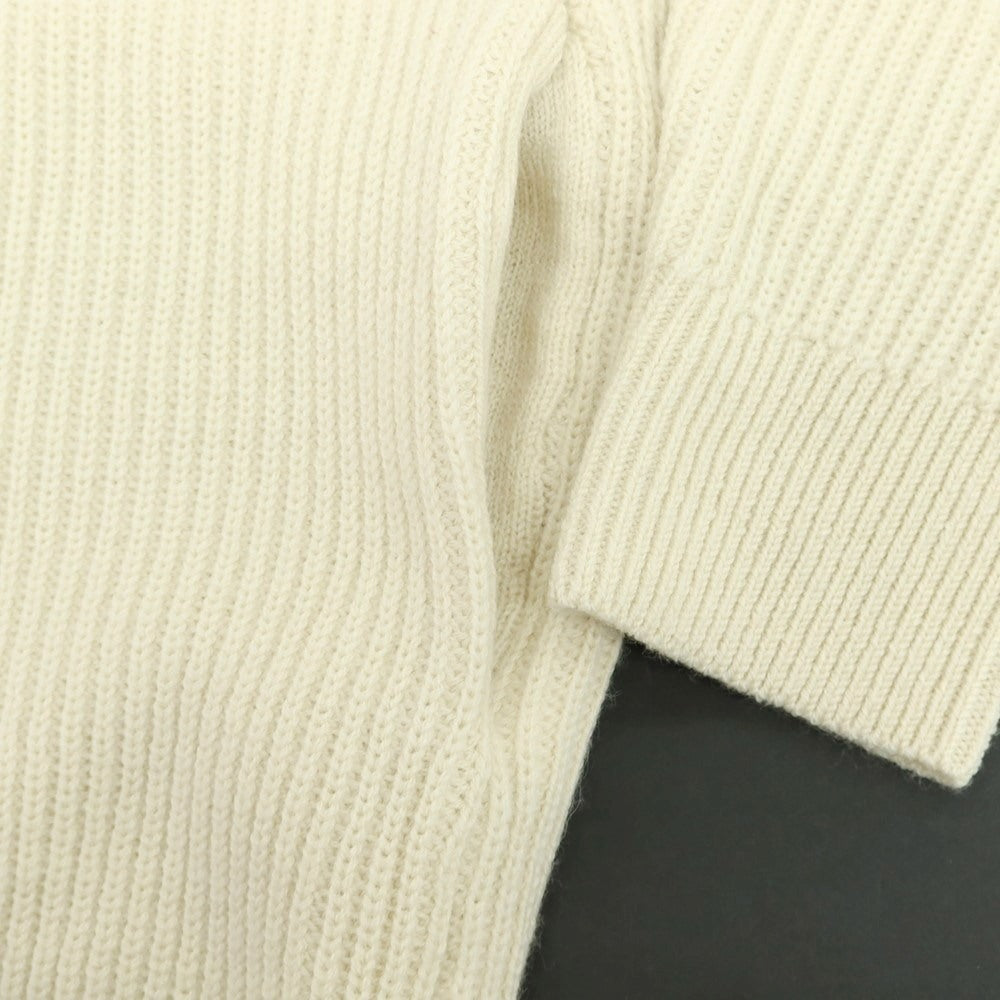 【中古】【未使用】グリーンレーベルリラクシング green label relaxing ウール スタンドカラー ダブルジップ リブニット カーディガン アイボリー【 L 】【 状態ランクS 】【 メンズ 】