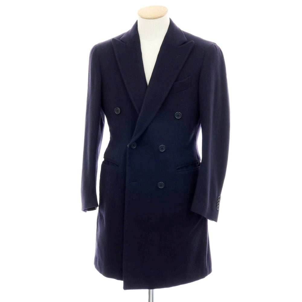 【中古】ガイオラ GAiOLA カシミヤ ダブルブレストコート ネイビー【 44 】【 状態ランクC 】【 メンズ 】