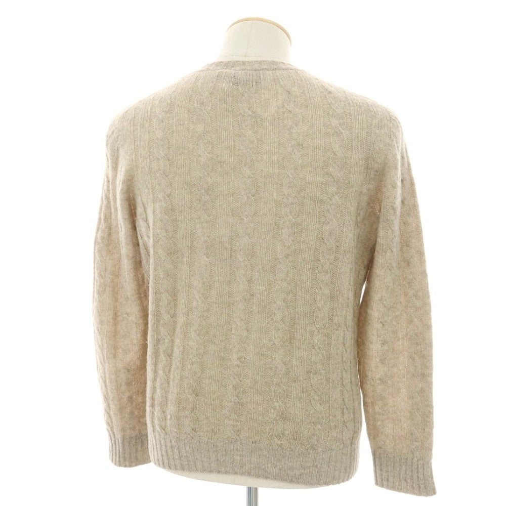 【中古】スカリオーネ SCAGLIONE ケーブル編み ウール クルーネック プルオーバーニット ベージュ【 S 】【 状態ランクC 】【 メンズ 】