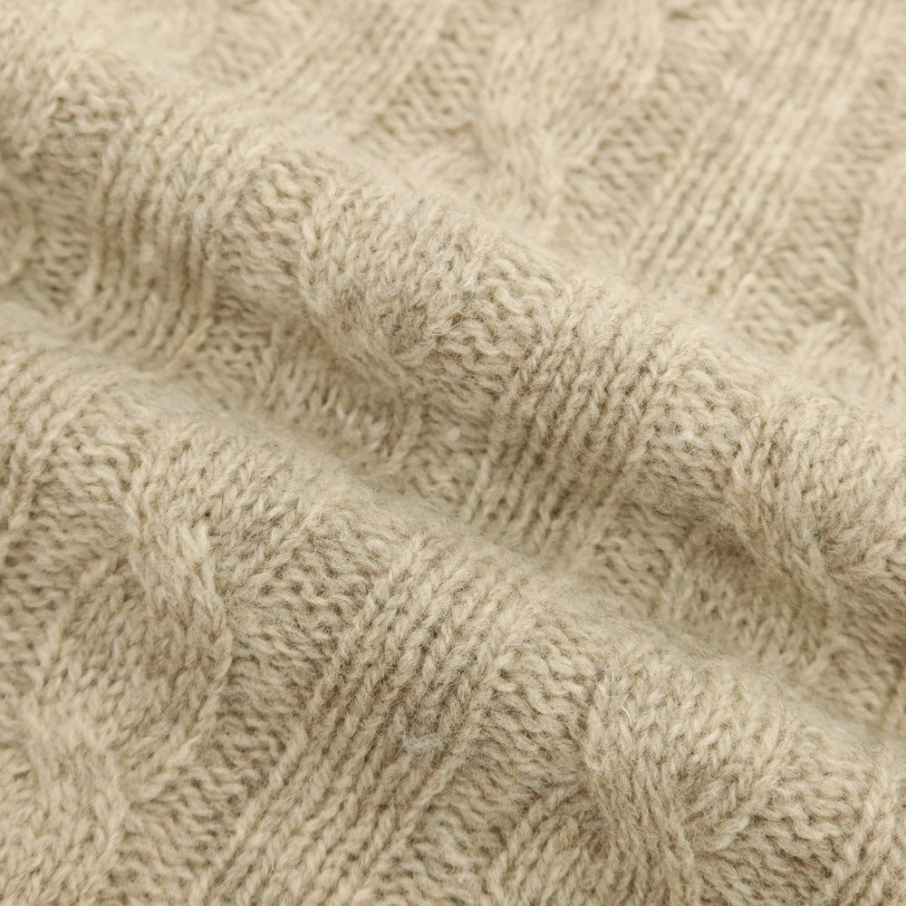 【中古】スカリオーネ SCAGLIONE ケーブル編み ウール クルーネック プルオーバーニット ベージュ【 S 】【 状態ランクC 】【 メンズ 】