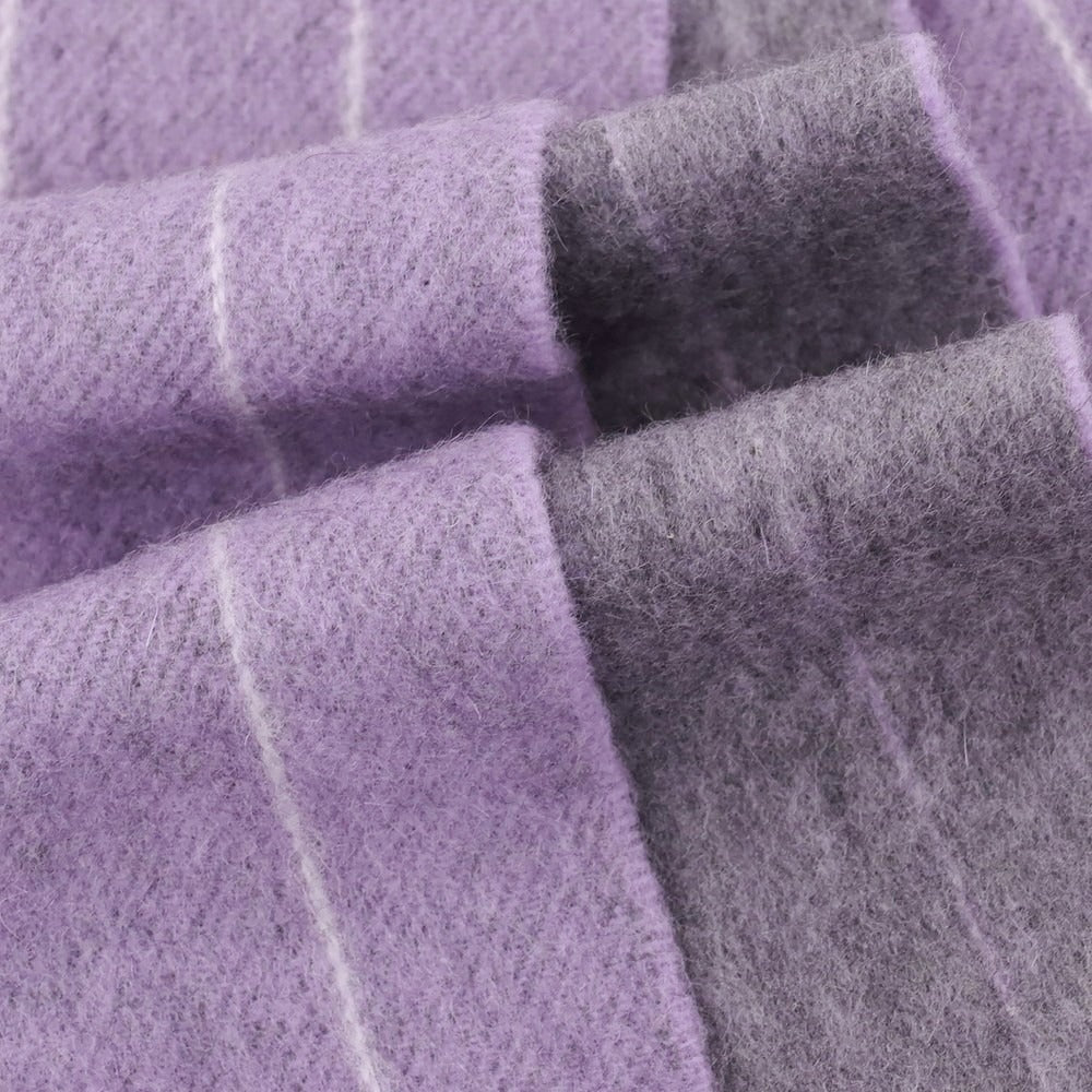 【中古】ベグスコットランド BEGG SCOTLAND ウールアンゴラ ストライプ マフラー パープルxグレー【 状態ランクB 】【 メンズ 】