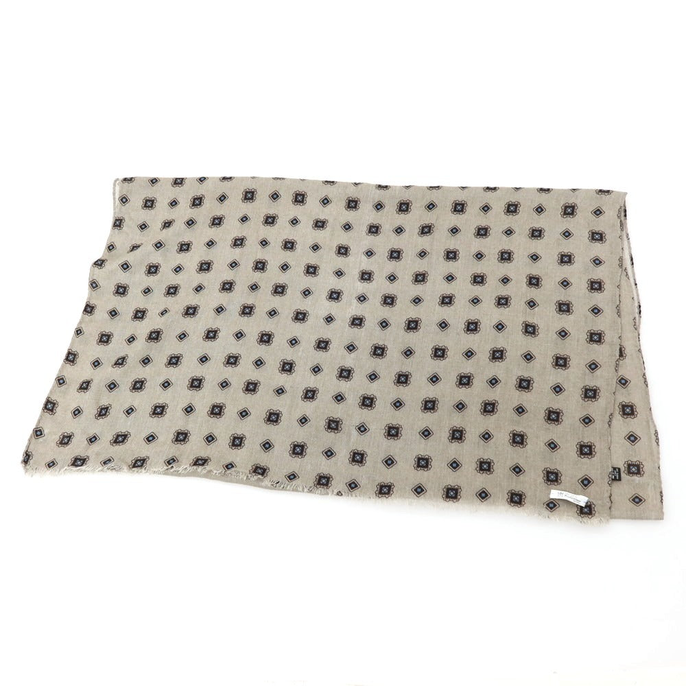 【中古】カラブレーゼ Calabrese モダールウール 小紋柄 ストール グレー【 状態ランクB 】【 メンズ 】