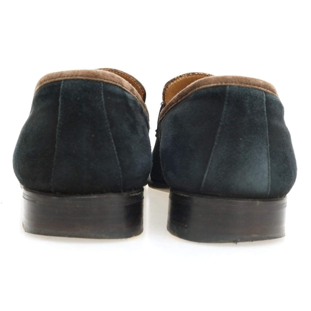 【中古】フェランテ FERRANTE スエード コンビ コインローファー ブラウンxブラック【サイズ6】【 状態ランクC 】【 メンズ 】