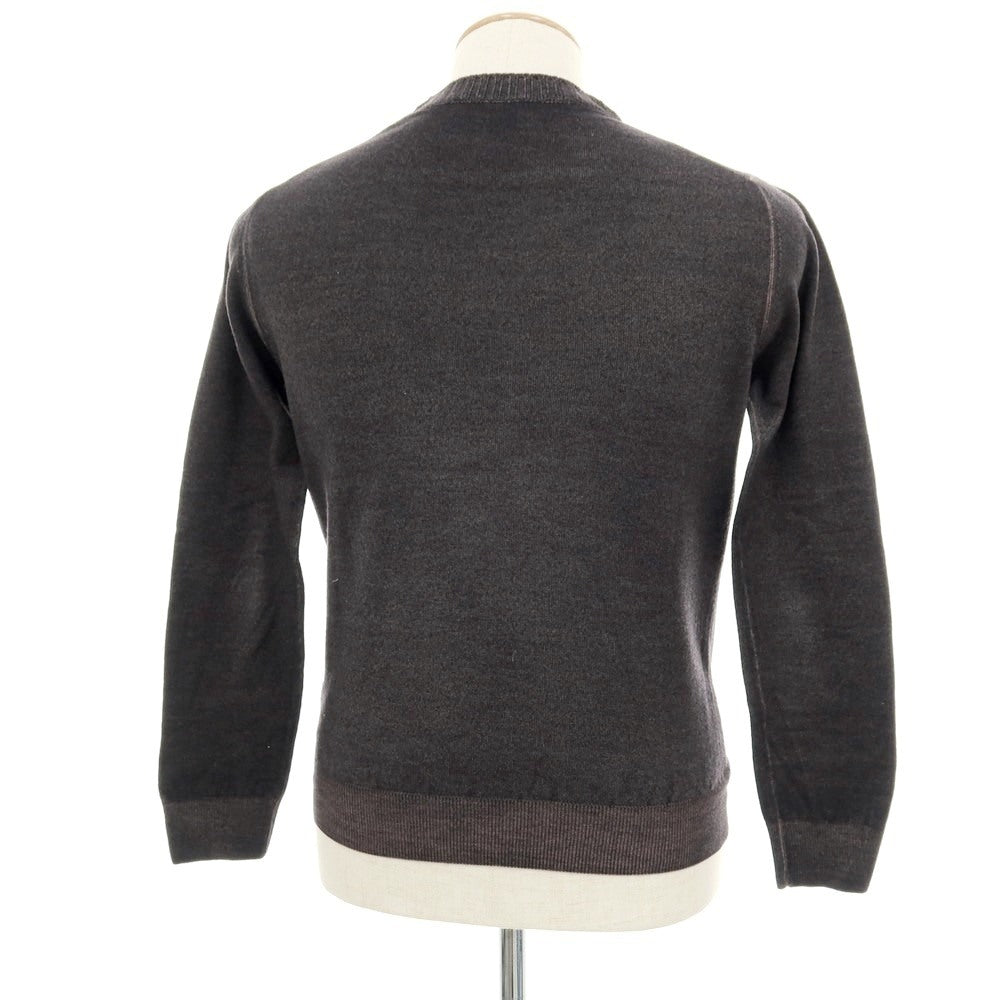 【中古】クルチアーニ CRUCIANI ハイゲージ ウール ガーメントダイ クルーネック プルオーバーニット グレー【 44 】【 状態ランクB 】【 メンズ 】