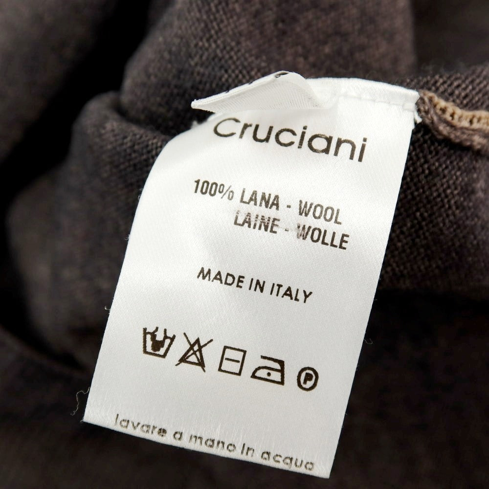 【中古】クルチアーニ CRUCIANI ハイゲージ ウール ガーメントダイ クルーネック プルオーバーニット グレー【 44 】【 状態ランクB 】【 メンズ 】