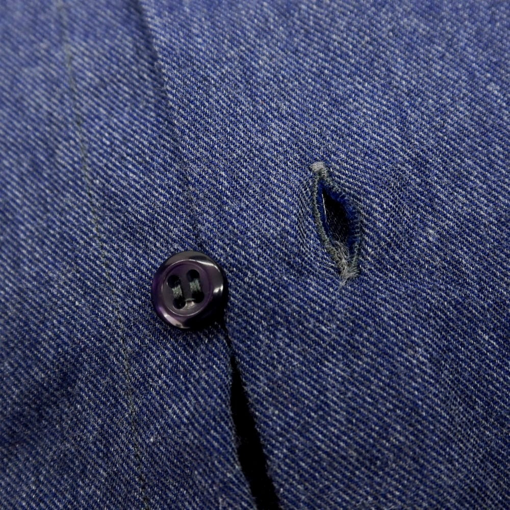 【中古】ギローバー GUY ROVER コットン ホリゾンタルカラー カジュアルシャツ ネイビー【 XS 】【 状態ランクC 】【 メンズ 】