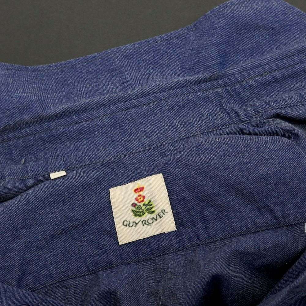 【中古】ギローバー GUY ROVER コットン ホリゾンタルカラー カジュアルシャツ ネイビー【 XS 】【 状態ランクC 】【 メンズ 】