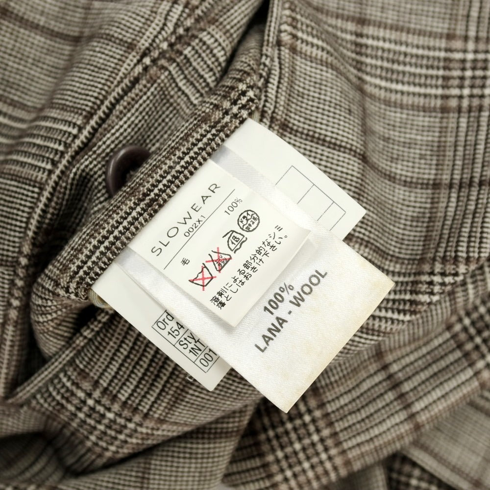 【中古】インコテックス INCOTEX ウール グレンチェック ドレススラックスパンツ ホワイトxダークブラウン×グレージュ【 44 】【 状態ランクB 】【 メンズ 】