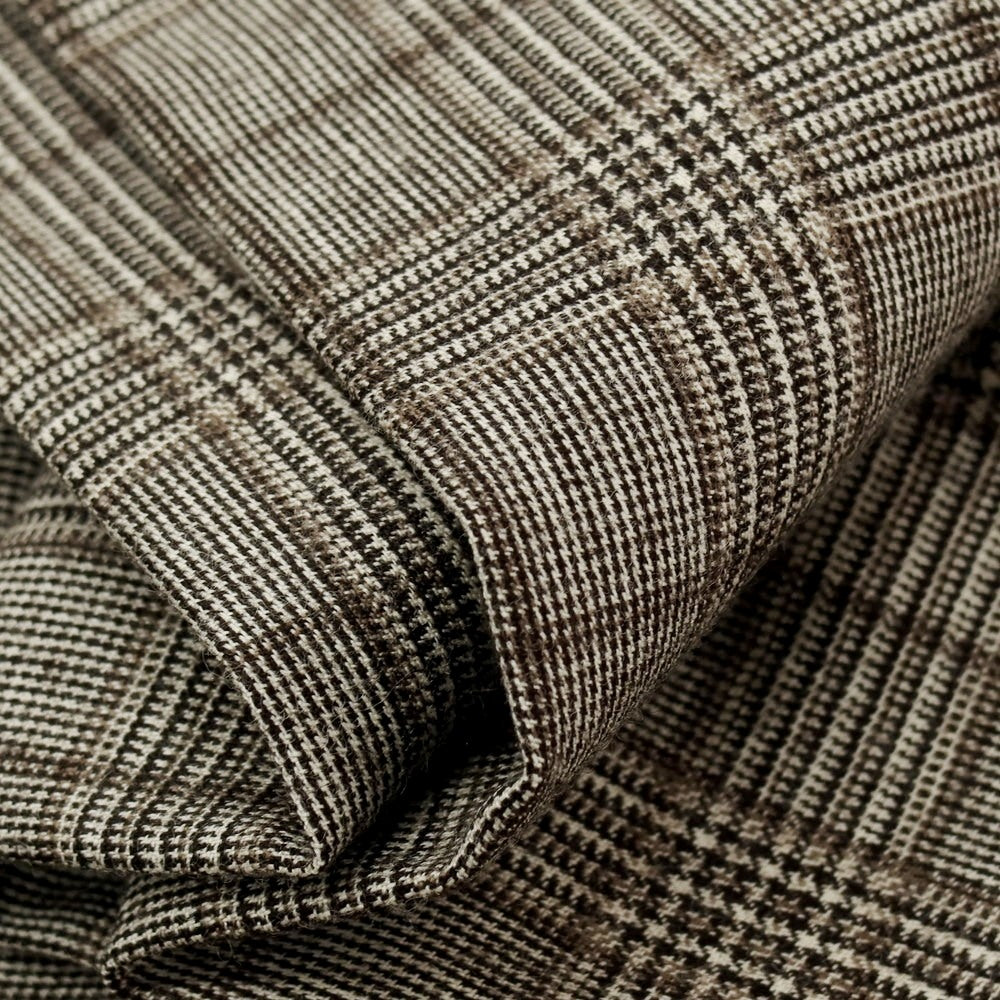 【中古】インコテックス INCOTEX ウール グレンチェック ドレススラックスパンツ ホワイトxダークブラウン×グレージュ【 44 】【 状態ランクB 】【 メンズ 】