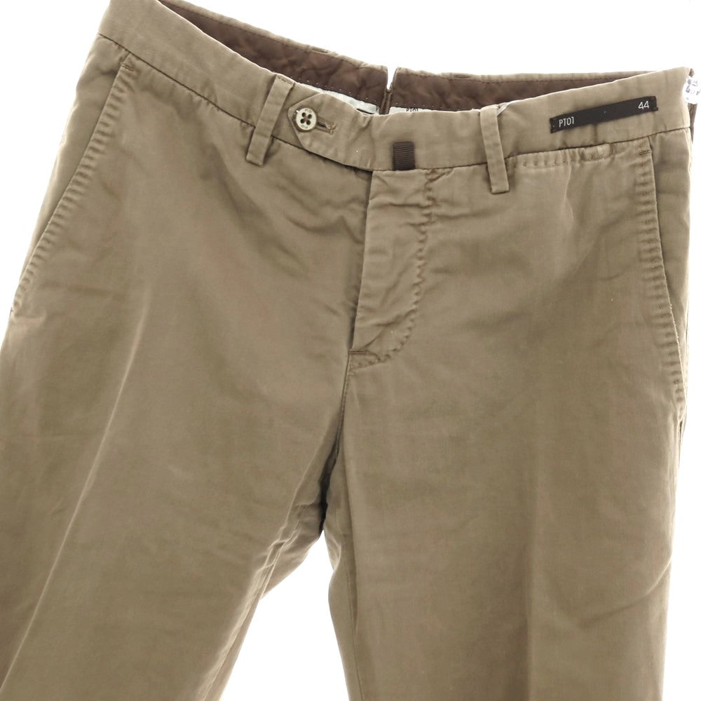 【中古】ピーティーゼロウーノ PT01 コットンポリウレタン カジュアルスラックスパンツ ブラウン【サイズ44】【 状態ランクC 】【 メンズ 】