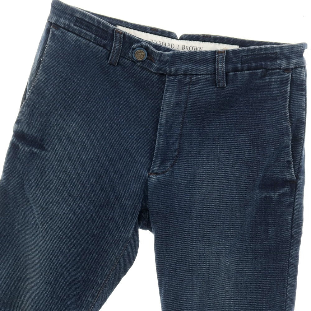 【中古】リチャード ジェイ ブラウン RICHARD J BROWN Singapore ストレッチ コットンポリエステル カジュアルスラックスパンツ ネイビー【サイズ30】【 状態ランクC 】【 メンズ 】