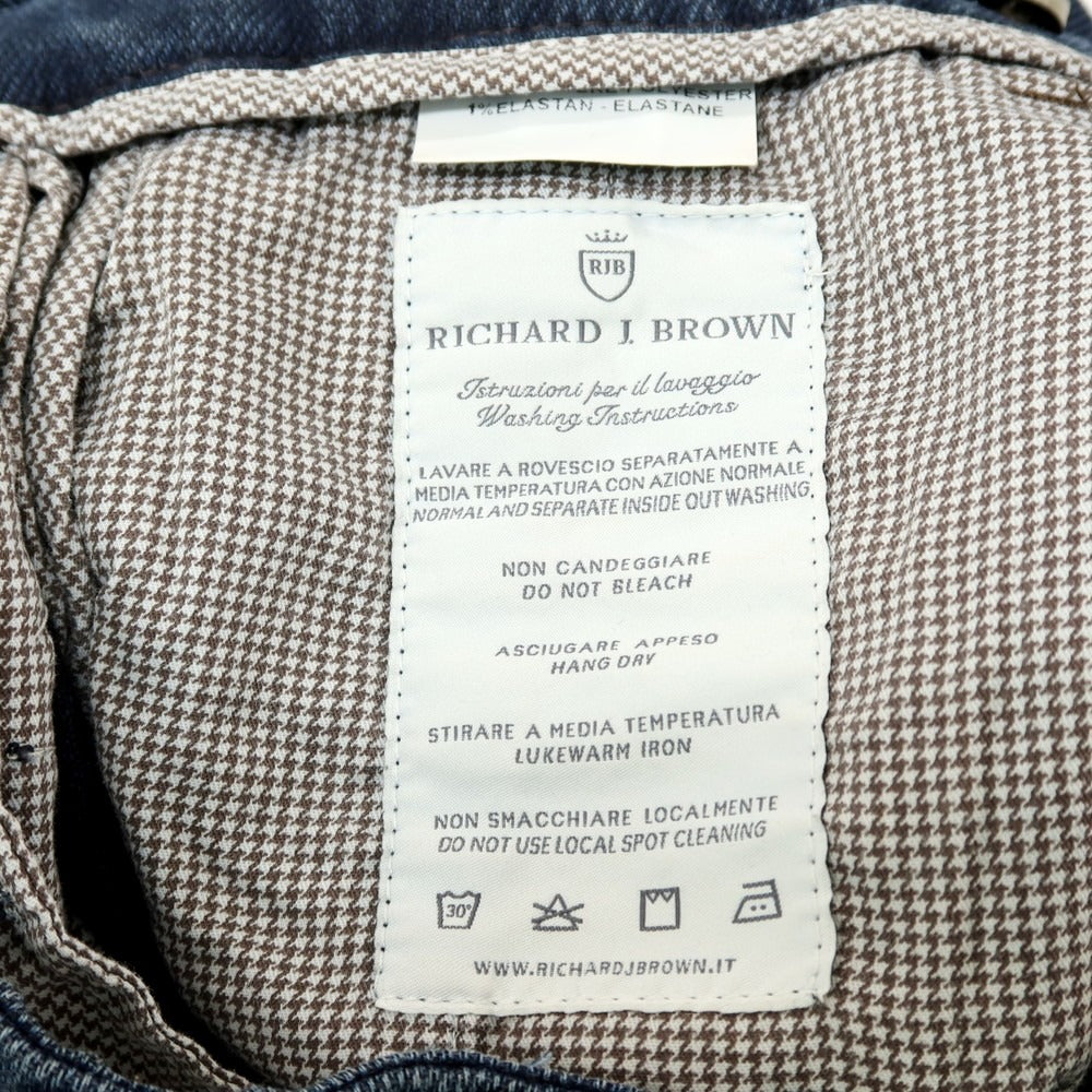 【中古】リチャード ジェイ ブラウン RICHARD J BROWN Singapore ストレッチ コットンポリエステル カジュアルスラックスパンツ ネイビー【サイズ30】【 状態ランクC 】【 メンズ 】