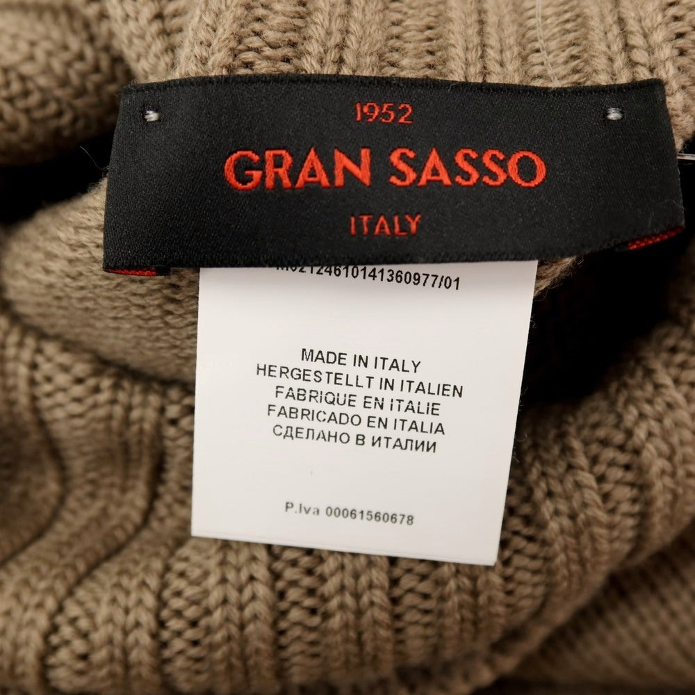 【中古】グランサッソ GRAN SASSO ミドルゲージ ウール タートルネック プルオーバーニット ブラウン【 48 】【 状態ランクA 】【 メンズ 】