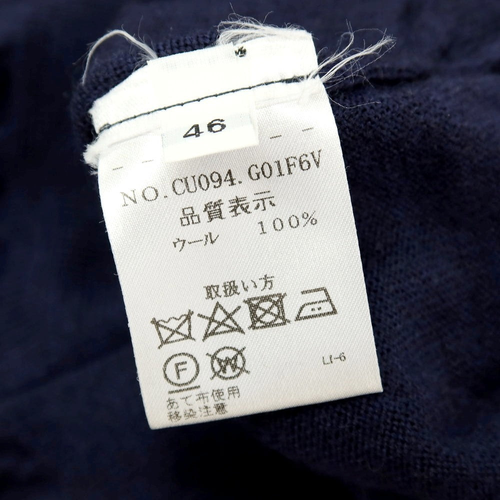【中古】クルチアーニ CRUCIANI ハイゲージ ウール クルーネック プルオーバーニット ネイビー【 46 】【 状態ランクB 】【 メンズ 】