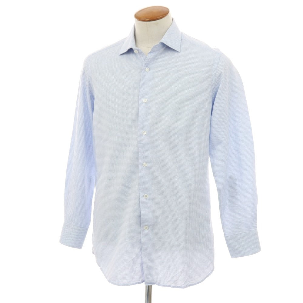 【中古】バグッタ Bagutta コットン セミワイドカラー ドレスシャツ ライトブルー【 40 】【 状態ランクB 】【 メンズ 】