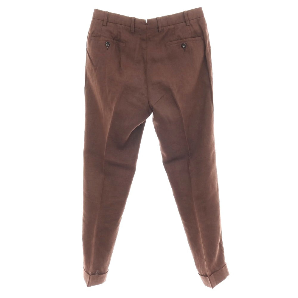 【中古】ジェルマーノ GERMANO リネン カジュアルスラックスパンツ ブラウン【サイズ48】【 状態ランクC 】【 メンズ 】