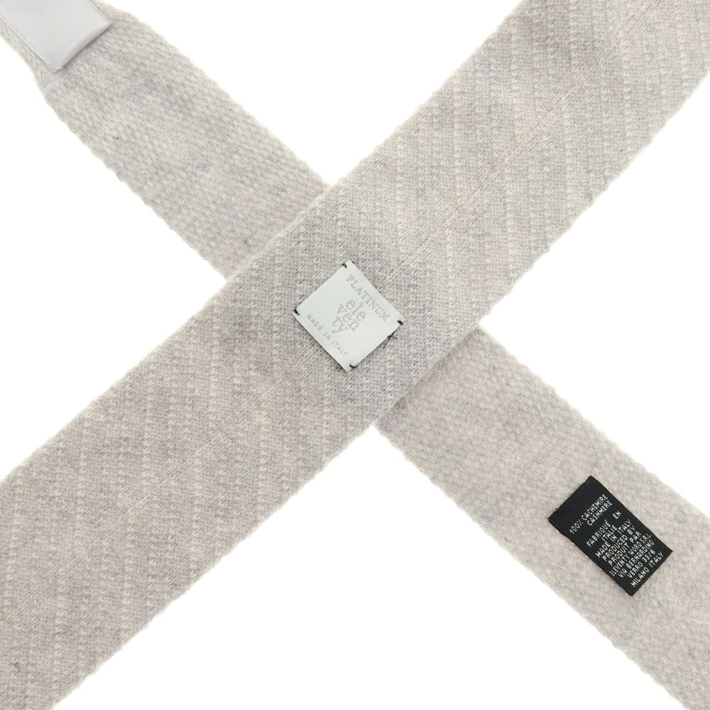 【中古】イレブンティ eleventy カシミヤ ニットタイ ライトグレージュ【 状態ランクB 】【 メンズ 】