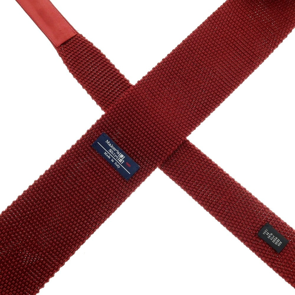 【中古】メイカーズシャツ カマクラ Makers Shirt 鎌倉 シルク ニットタイ ダークレッド【 状態ランクB 】【 メンズ 】