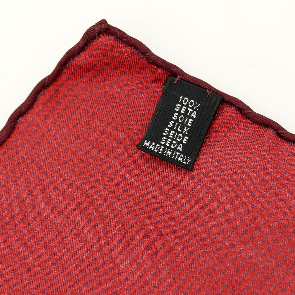 【中古】フィオリオ FIORIO シルク ポケットチーフ レッドxボルドー【 状態ランクB 】【 メンズ 】