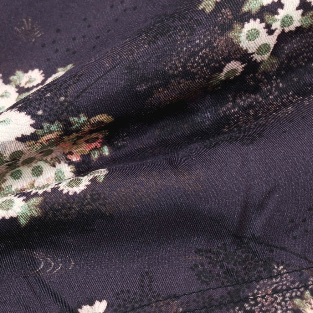 【中古】マークジェイコブス MARC JACOBS シルク 花柄×鶴 プリント ショートパンツ ネイビーxホワイト【サイズM】【 状態ランクB 】【 メンズ 】