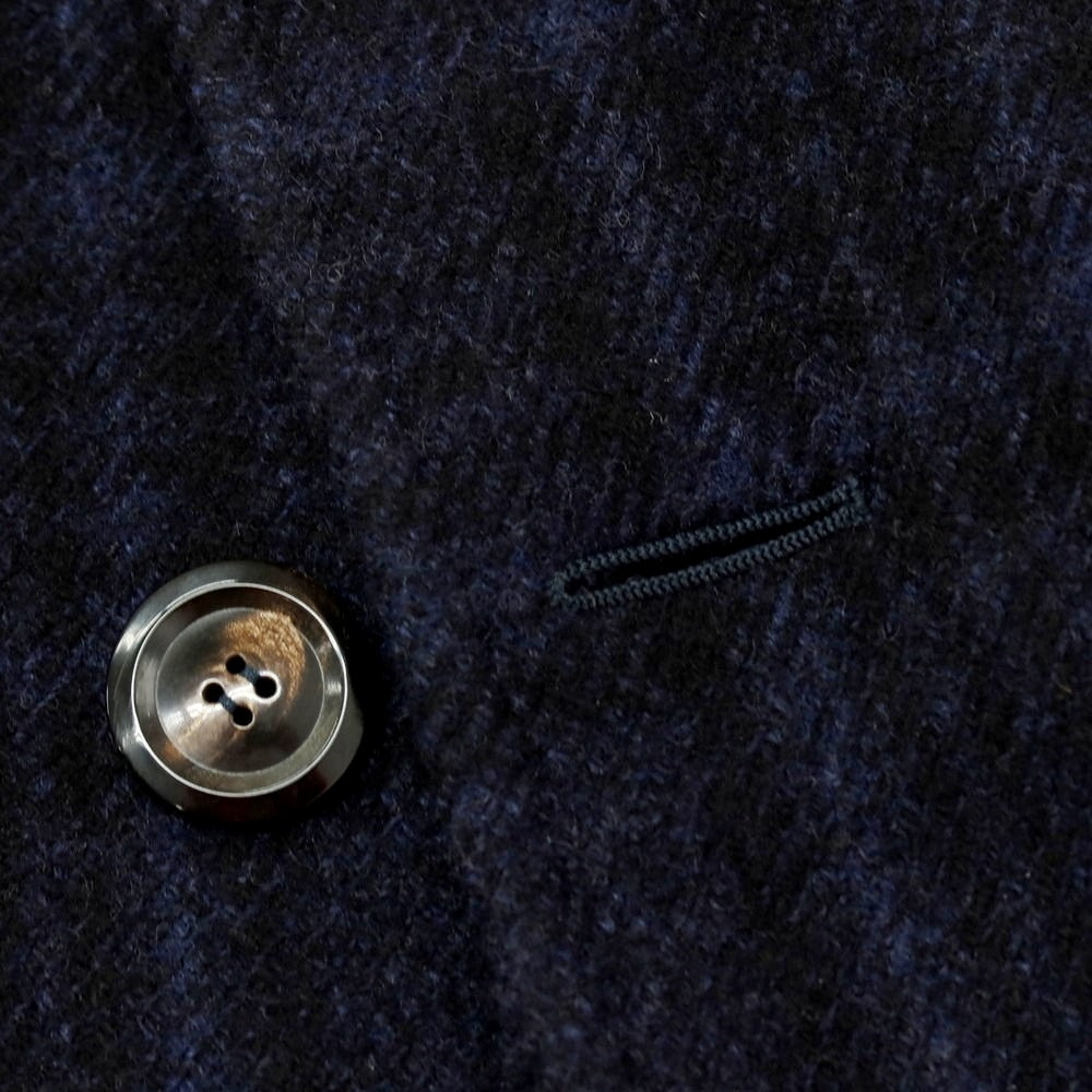 【中古】スティレ ラティーノ STILE LATINO ウールカシミヤ チェック ステンカラーコート ブラックxネイビー【 46 】【 状態ランクB 】【 メンズ 】