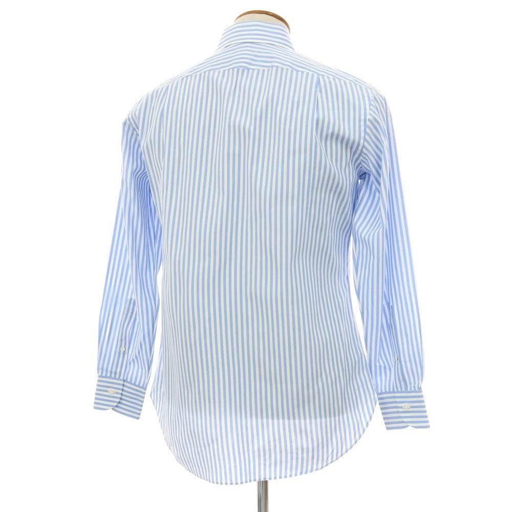 【中古】アザブテーラー azabu tailor コットン ストライプ ドレスシャツ ライトブルーxホワイト【 40 】【 状態ランクB 】【 メンズ 】