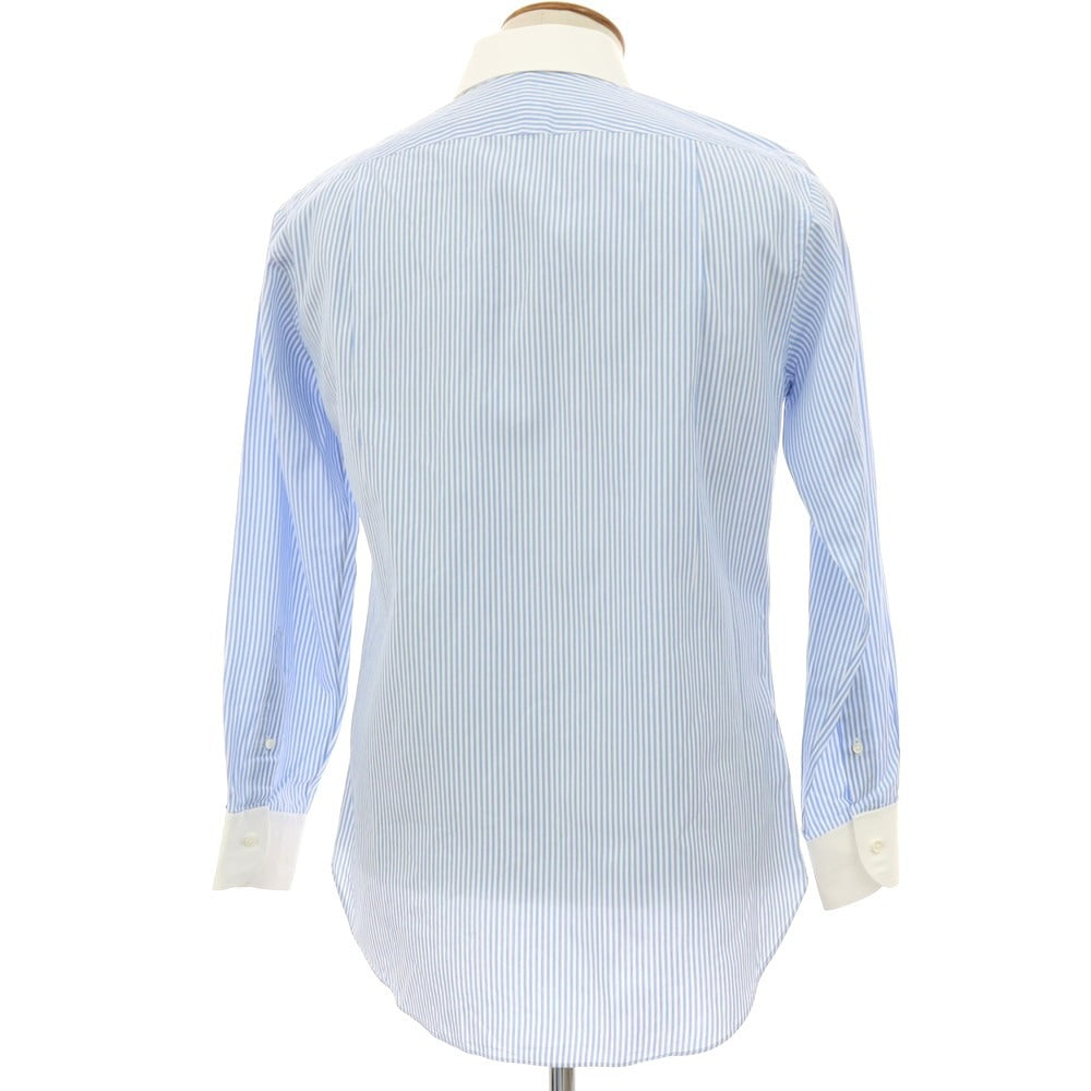 【中古】アザブテーラー azabu tailor コットン ストライプ クレリックシャツ ライトブルーxホワイト【 40 】【 状態ランクB 】【 メンズ 】