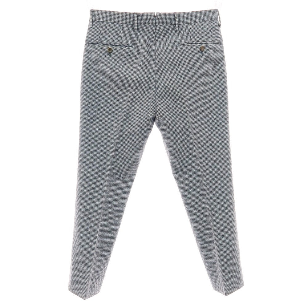 【中古】インコテックス INCOTEX ウール ハウンドトゥース ドレススラックスパンツ ネイビーxホワイト【 46 】【 状態ランクC 】【 メンズ 】