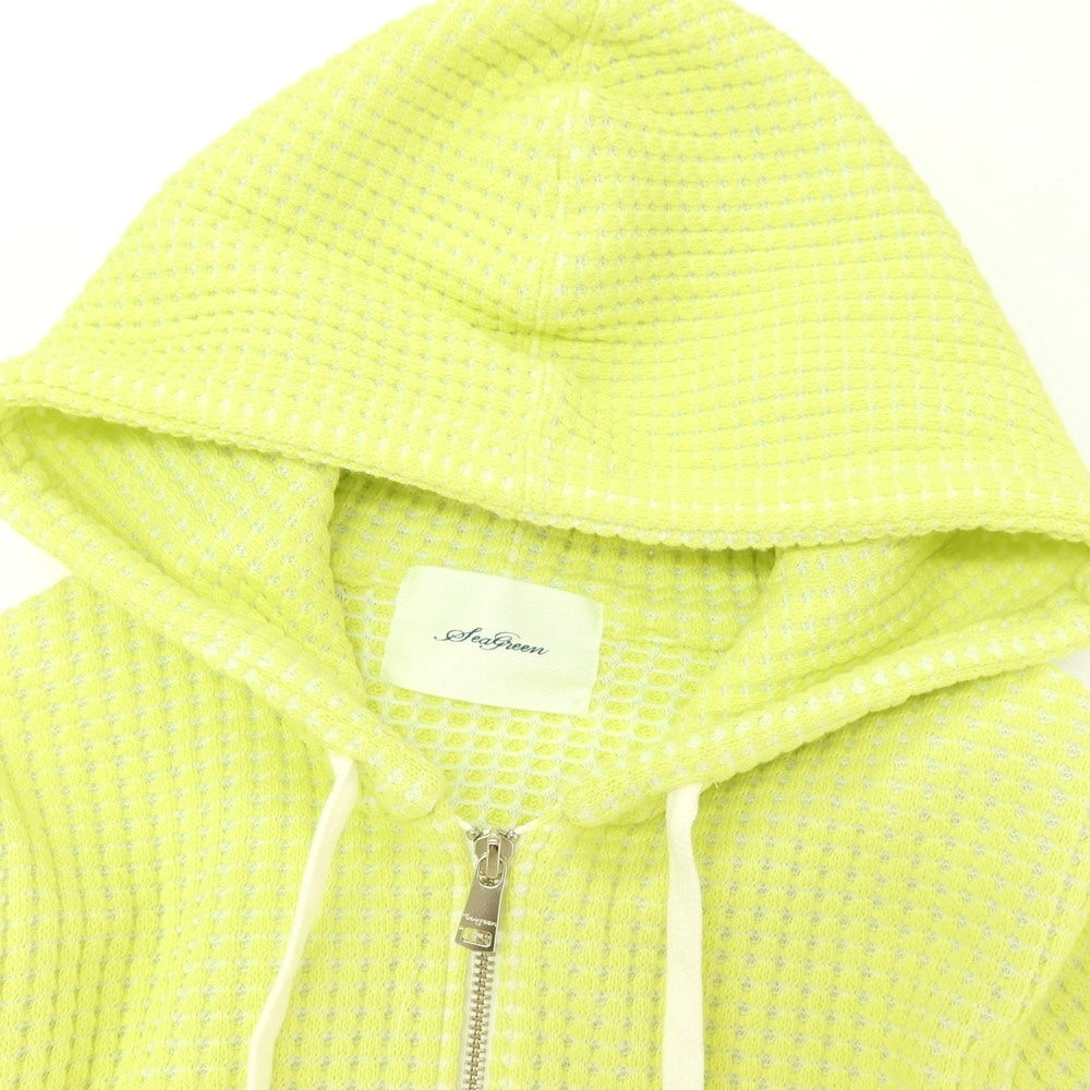 【中古】シーグリーン Seagreen コットンポリエステル ダブルジップ パーカー ネオングリーンxホワイト【サイズ3】【 状態ランクB 】【 メンズ 】