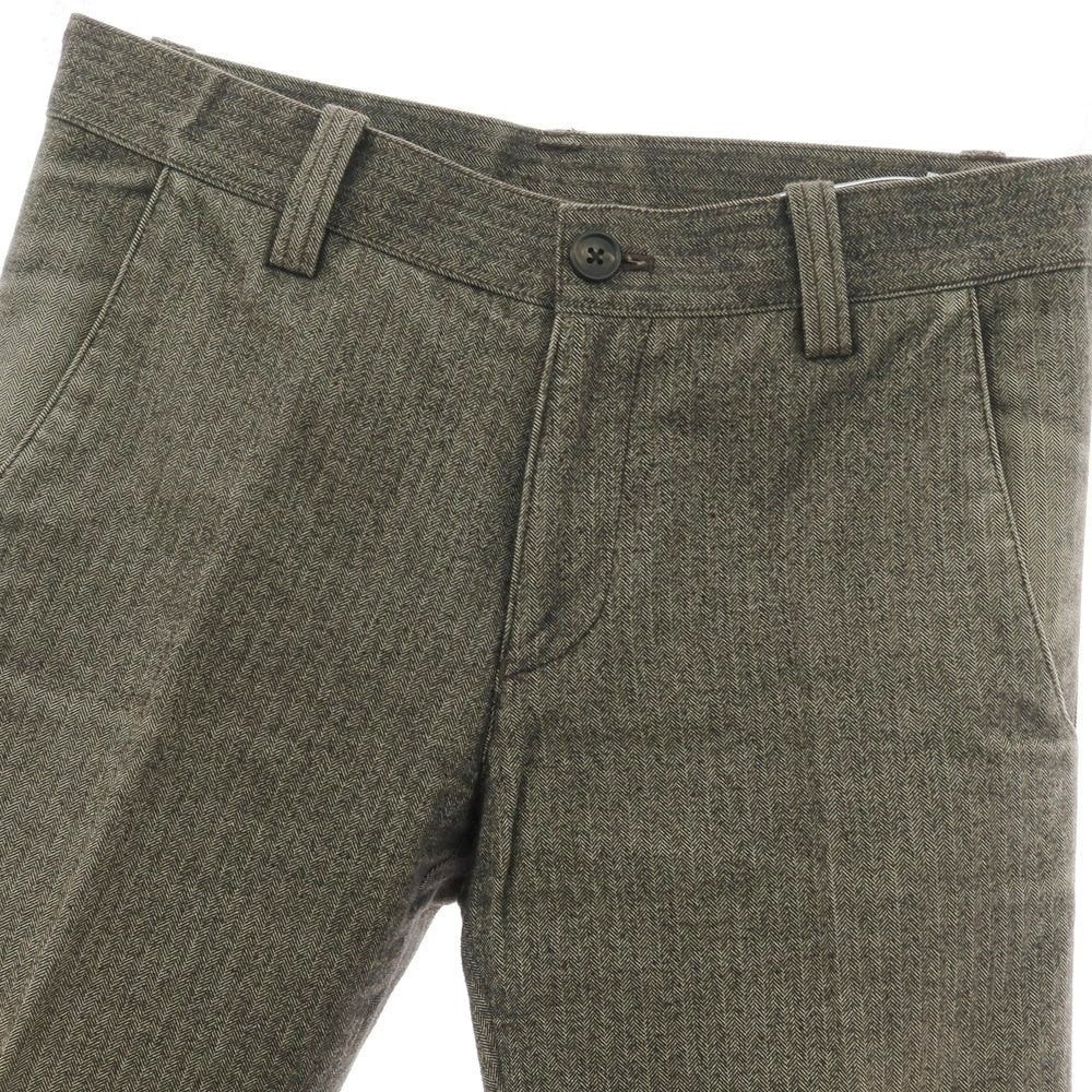 【中古】ピーエス ポールスミス PS Paul Smith コットン ヘリンボーン カジュアルスラックスパンツ ブラックxアイボリー系【 S 】【 状態ランクC 】【 メンズ 】
